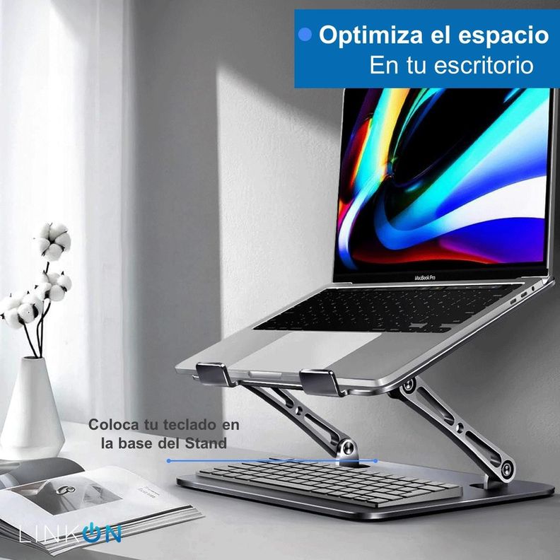 Soporte Notebook Base Alzador Para Macbook Notebook Linkon-4