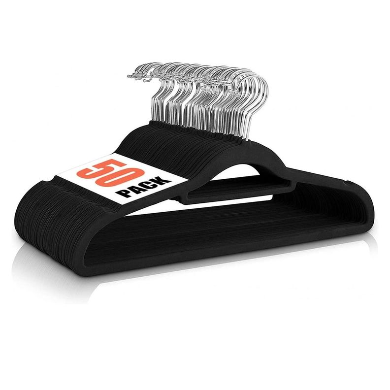 Colgadores De Ropa Casatua Set 50 Terciopelo Antideslizante-0