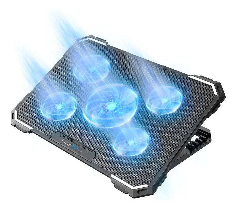Base Ventilador Notebook Enfriador 5 Ventiladores 2 USB-0