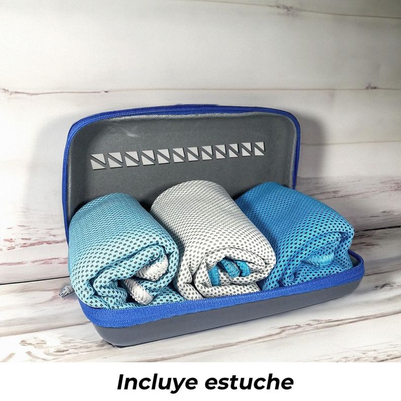 Toalla Microfibra Set de 3 Fitnics 100x30 Ejercicio +Estuche-3