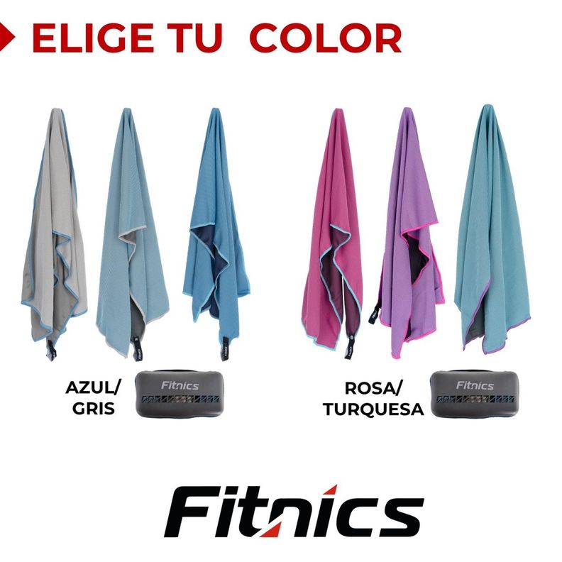 Toalla Microfibra Set de 3 Fitnics 100x30 Ejercicio +Estuche-8