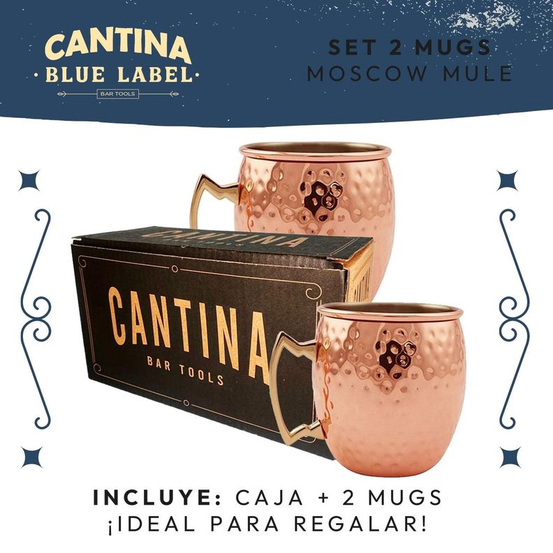 Vasos Cobre Moscow Mule Set de 2 Mugs CasaTua Coctel 500ml-2