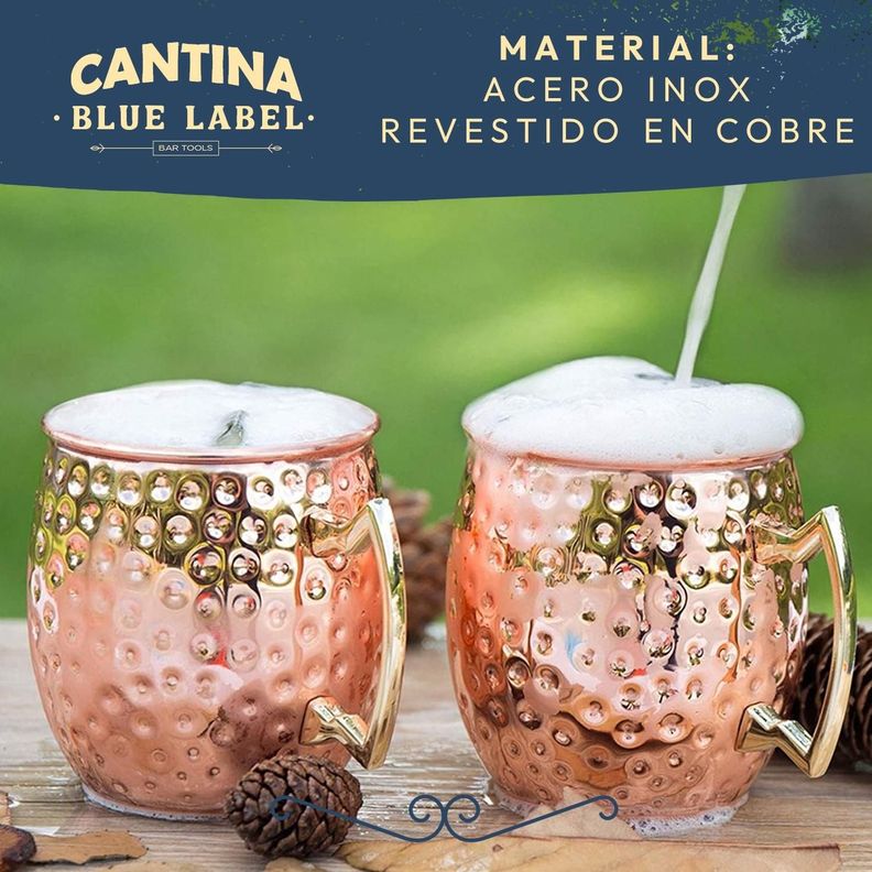 Vasos Cobre Moscow Mule Set de 2 Mugs CasaTua Coctel 500ml-4