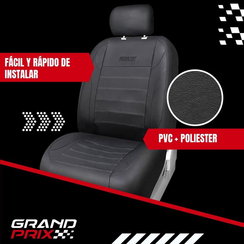 Funda Cubre Asiento para Auto Universal Ecocuero Grand Prix-2