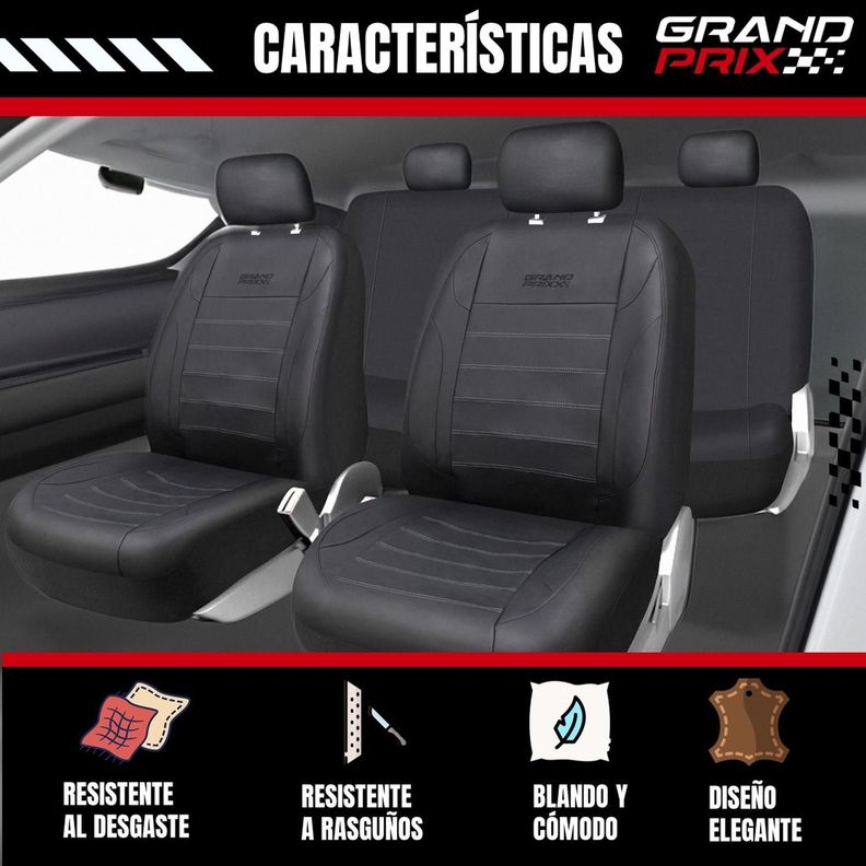 Funda Cubre Asiento para Auto Universal Ecocuero Grand Prix-4