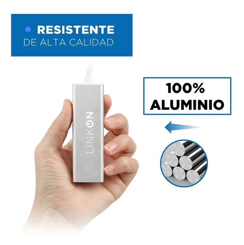 Adaptador Usb c a Rj45 Linkon Lan Ethernet 10/100/1000 Mbps-1