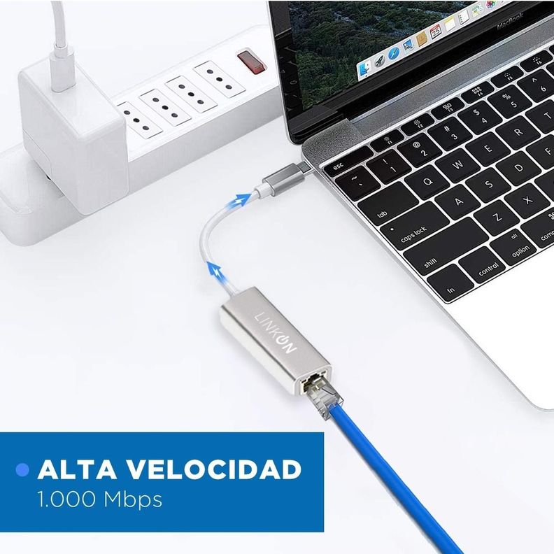 Adaptador Usb c a Rj45 Linkon Lan Ethernet 10/100/1000 Mbps-2