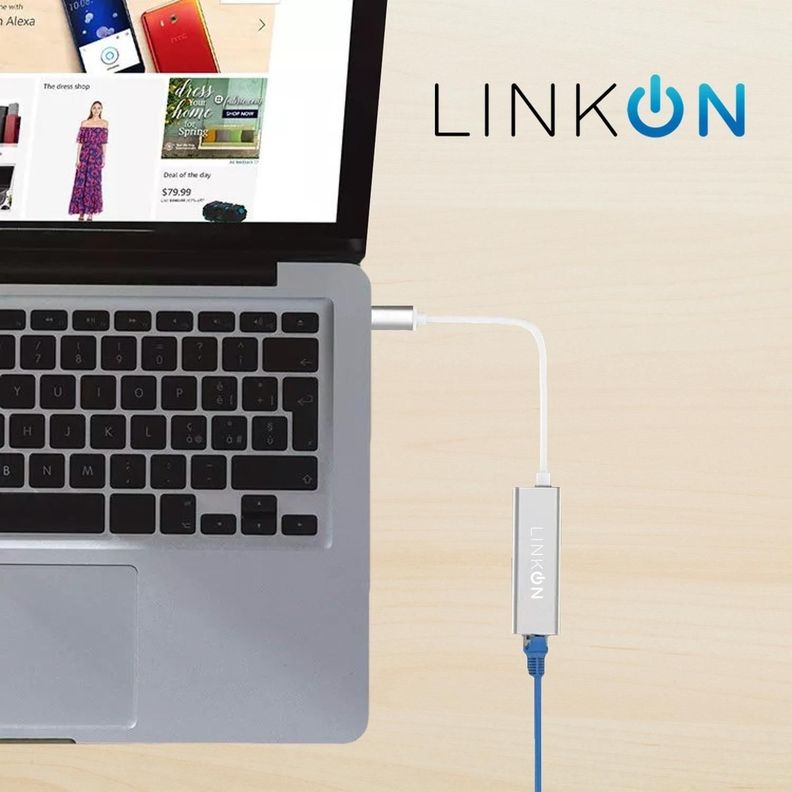 Adaptador Usb c a Rj45 Linkon Lan Ethernet 10/100/1000 Mbps-6
