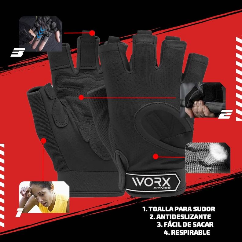 Guantes Gimnasio Entrenamiento Worx Pesas Gym-4
