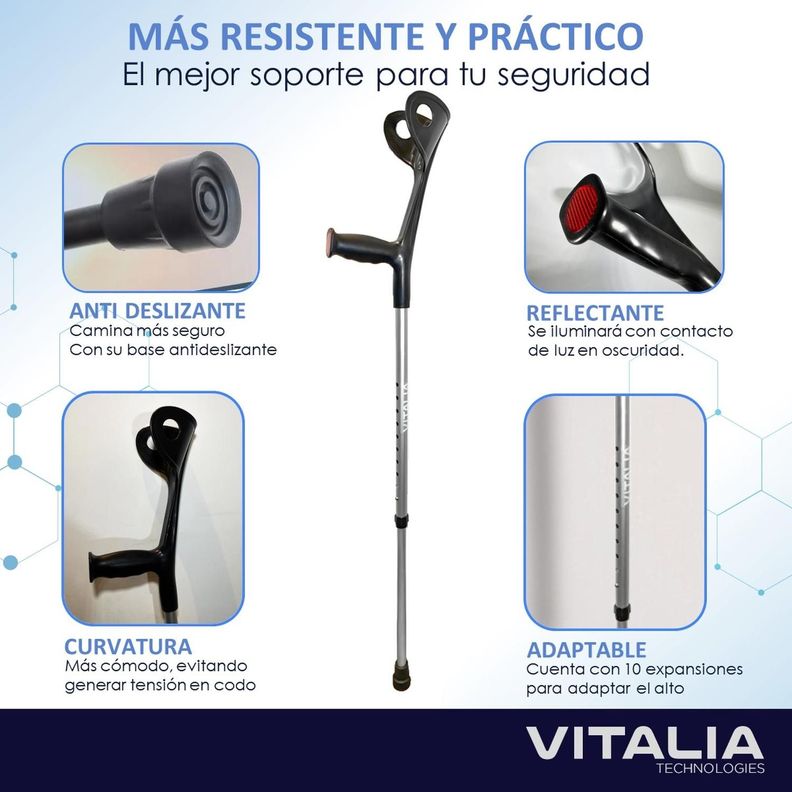 Baston Muleta Ortopedica Canadiense Vitalia Altura Regulable-3