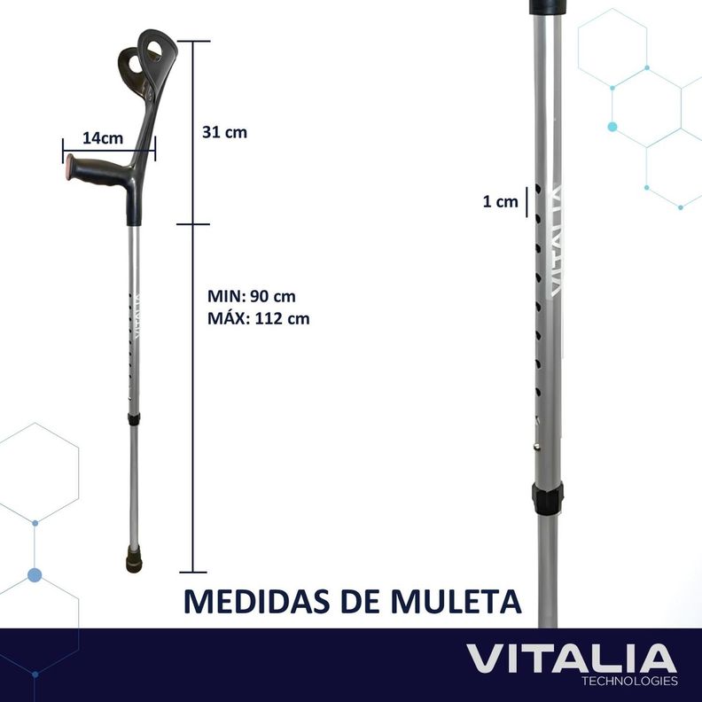 Baston Muleta Ortopedica Canadiense Vitalia Altura Regulable-6