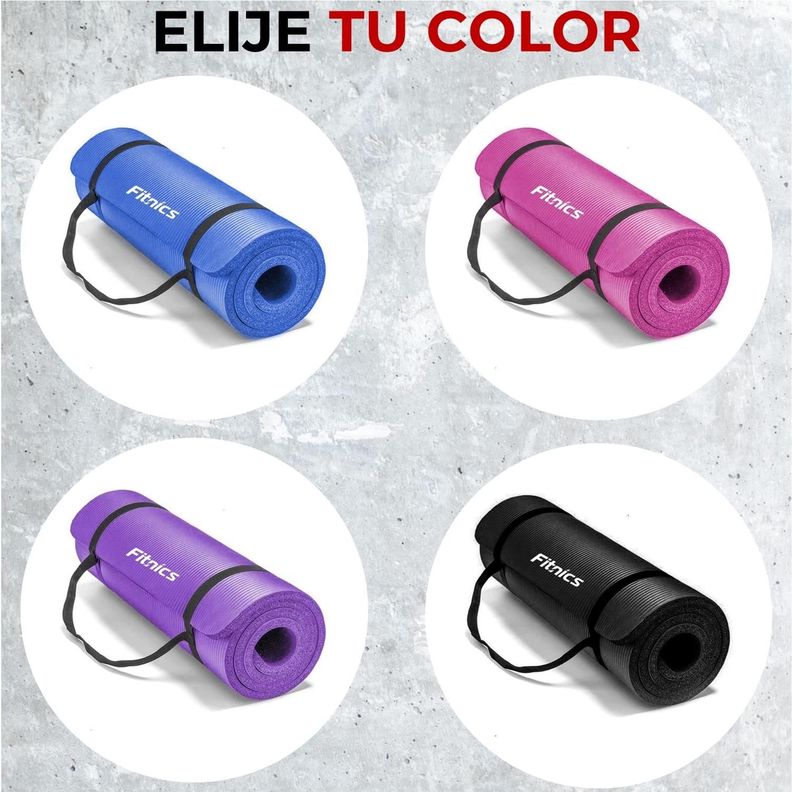 Mat Yoga Colchoneta Ejercicio Extra Grueso 15mm Bolso+Correa  rosa azul-6
