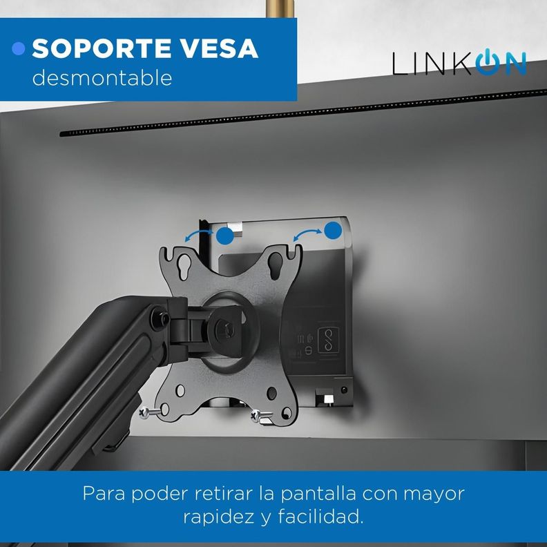 Soporte Brazo Para Monitor Escritorio hasta 32" Linkon Ajust-4