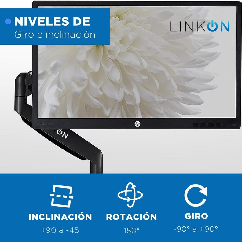 Soporte Brazo Para Monitor Escritorio hasta 32" Linkon Ajust-8