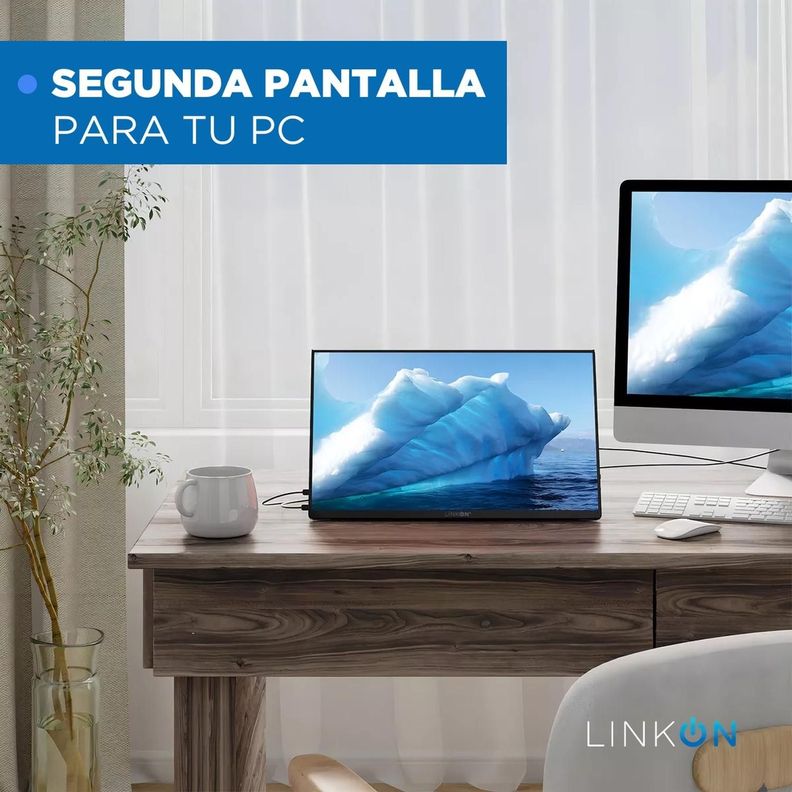 Monitor Portatil Full HD 15.6" Multiples Conexiones Linkon-1