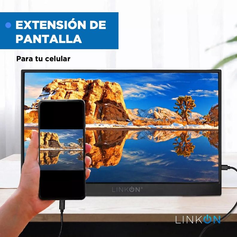 Monitor Portatil Full HD 15.6" Multiples Conexiones Linkon-2