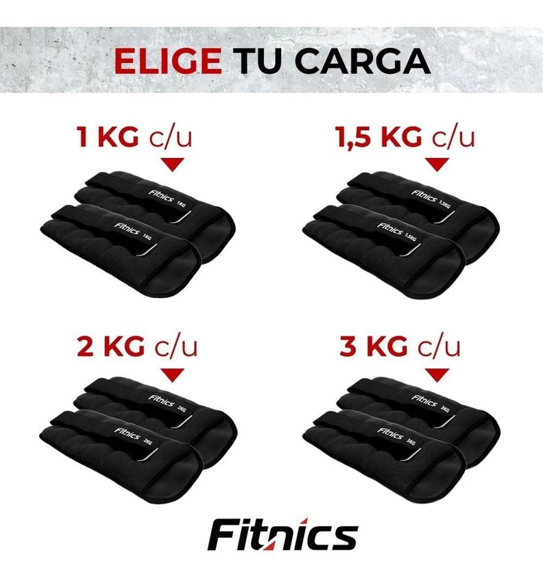 Pesas De Tobillo Muñeca Tobillera Set 2 de 2kg C/u Total 4kg-4
