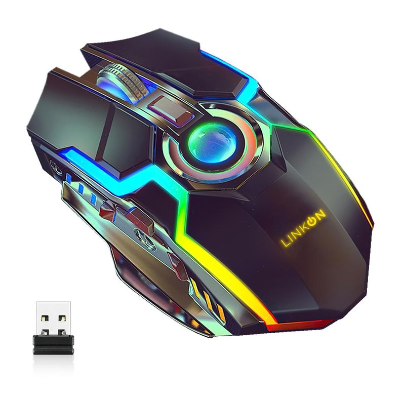 Mouse Gamer Inalambrico Recargable USB Windows Optico RGB-0