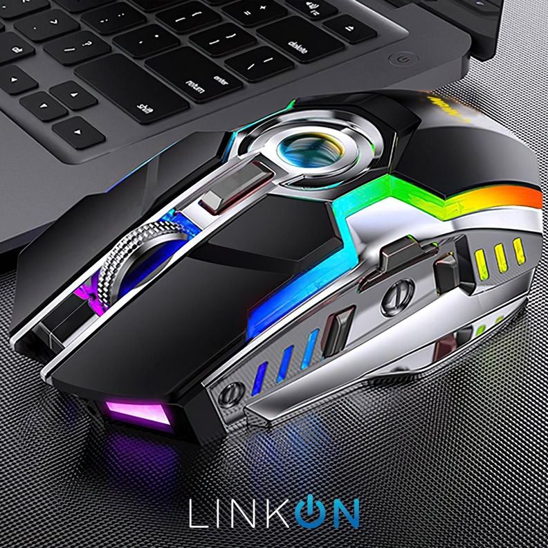 Mouse Gamer Inalambrico Recargable USB Windows Optico RGB-1