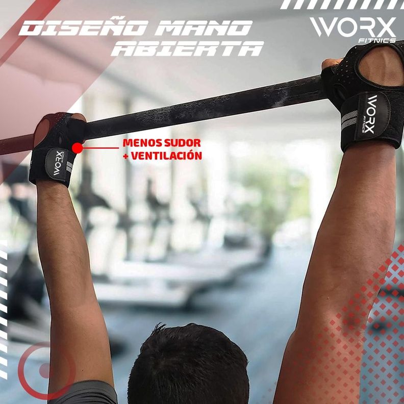 Guantes Entrenamiento Con Muñequera Worx Gimnasio Pesas Gym negro-4