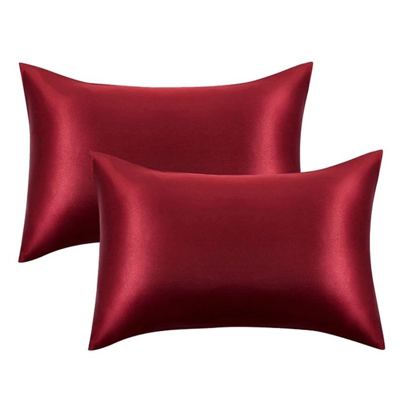 Funda Almohada Satin tipo Seda Set 2 unidades coral-0