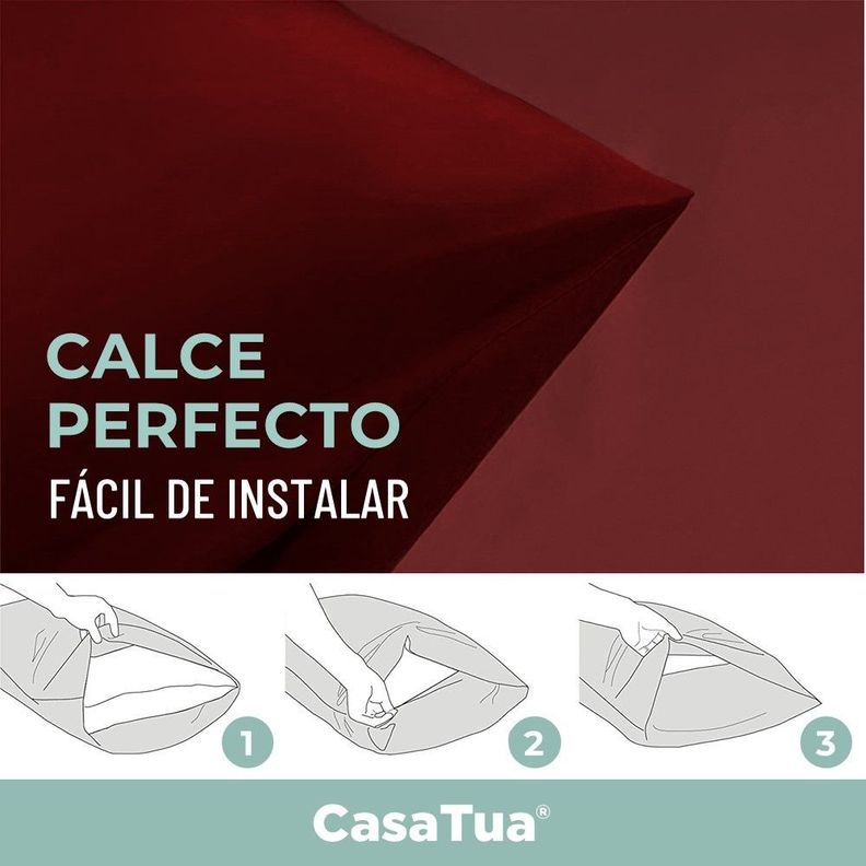 Funda Almohada Satin tipo Seda Set 2 unidades coral-2
