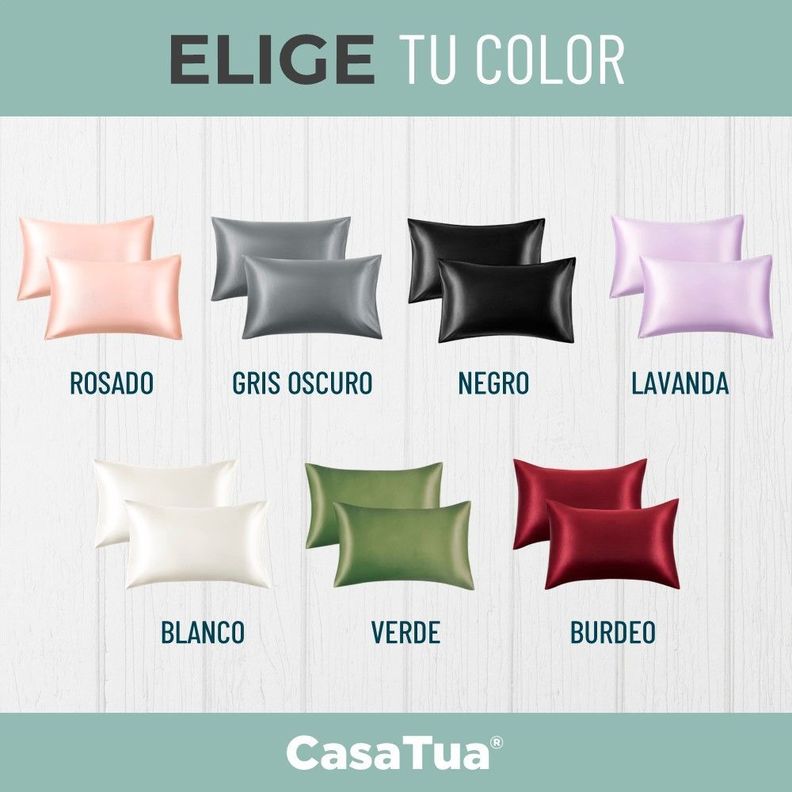Funda Almohada Satin tipo Seda Set 2 unidades coral-4