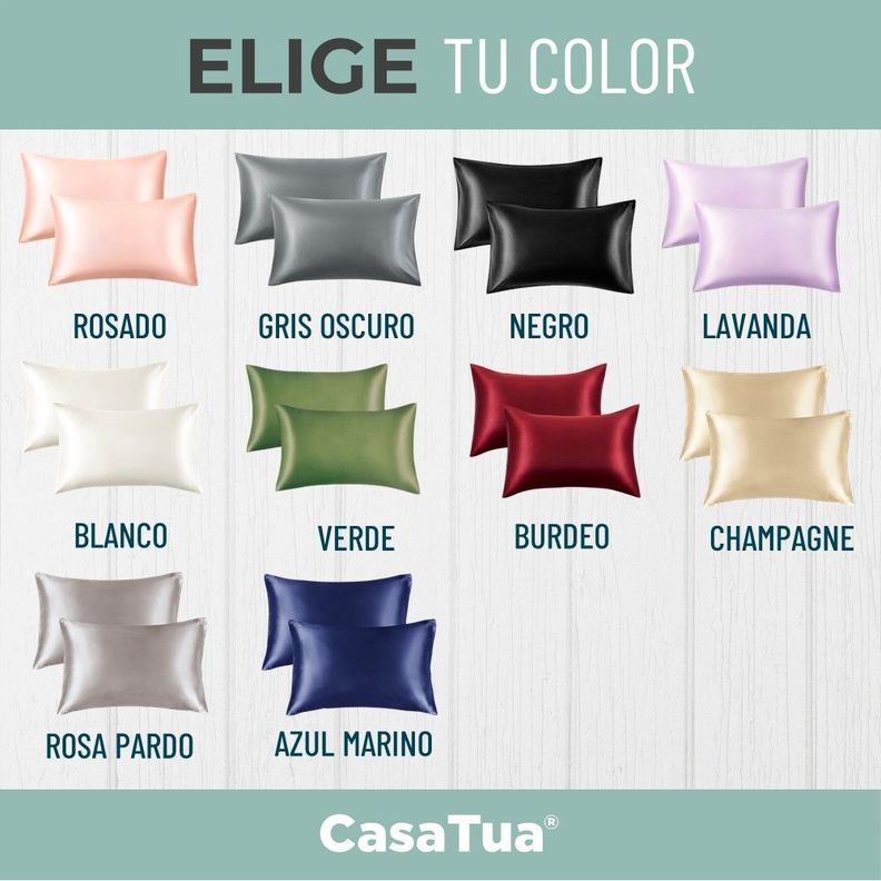 Funda Almohada Satin tipo Seda Set 2 unidades coral-5