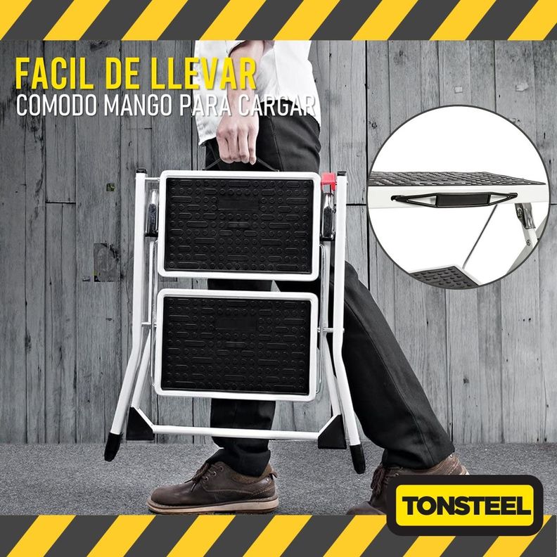 Escalera Multiuso Plegable 2 Peldaños Ultra Compacta CasaTua-3