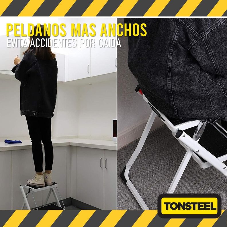 Escalera Multiuso Plegable 2 Peldaños Ultra Compacta CasaTua-5
