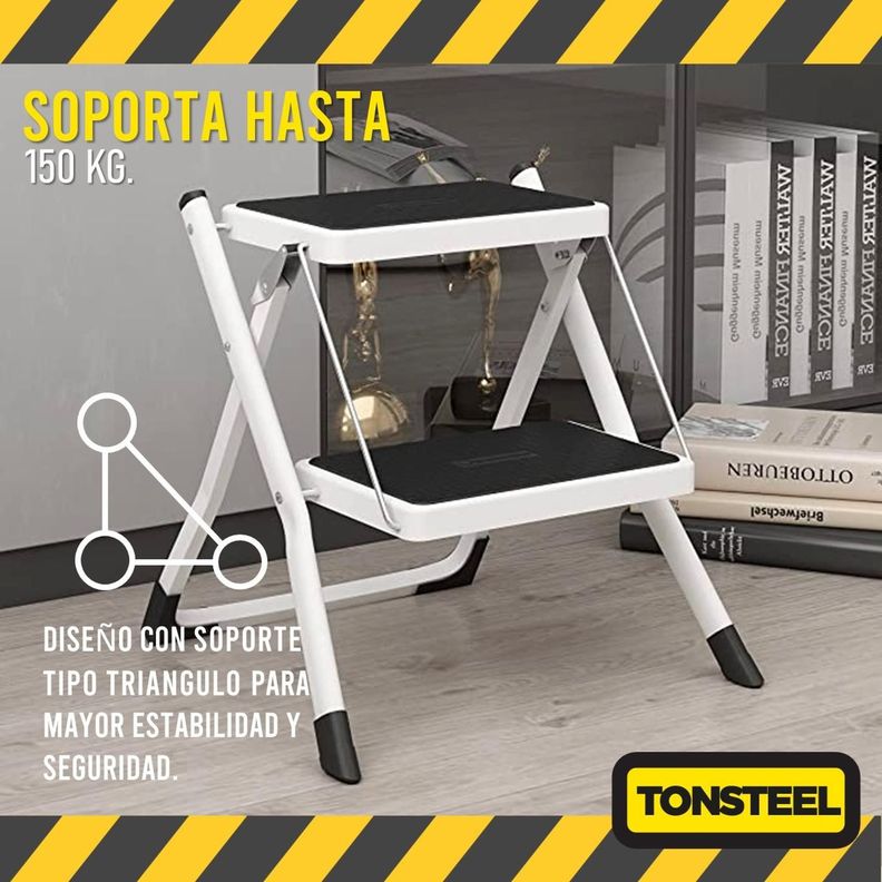 Escalera Multiuso Plegable 2 Peldaños Ultra Compacta CasaTua-8