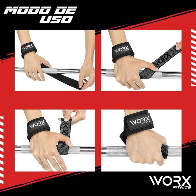 Straps Correas Levantamiento Pesas Worx Gym Gimnasio Set x2-5