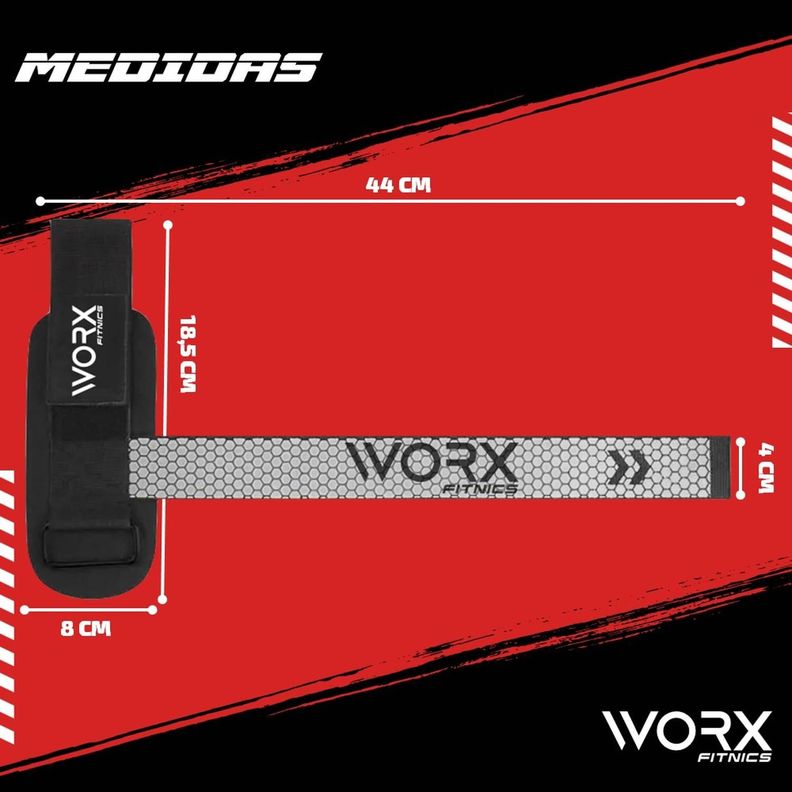 Straps Correas Levantamiento Pesas Worx Gym Gimnasio Set x2-6