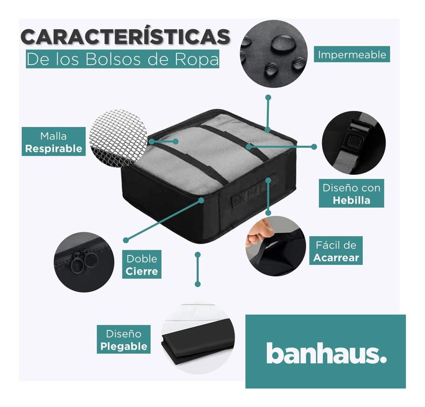 Organizador Maleta Set 8 Bolsas Casatua Viaje Equipaje-2