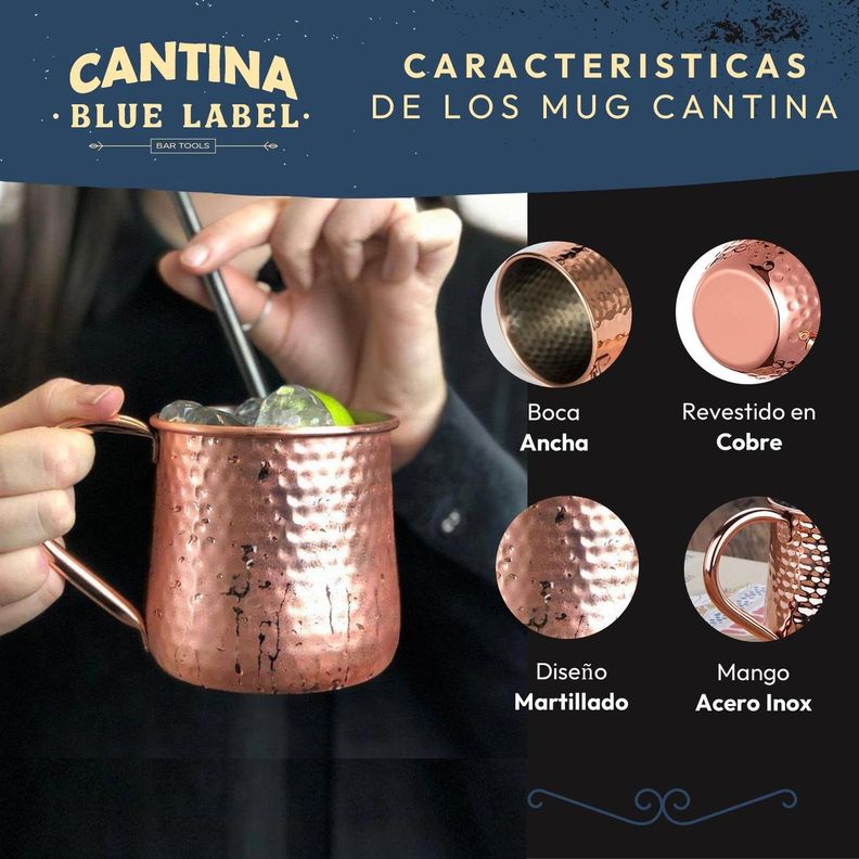 Mug Vasos De Cobre Set 2 Cantina Moscow Mule Coctel Tragos-1