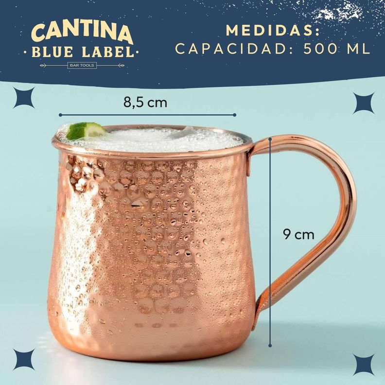 Mug Vasos De Cobre Set 2 Cantina Moscow Mule Coctel Tragos-6