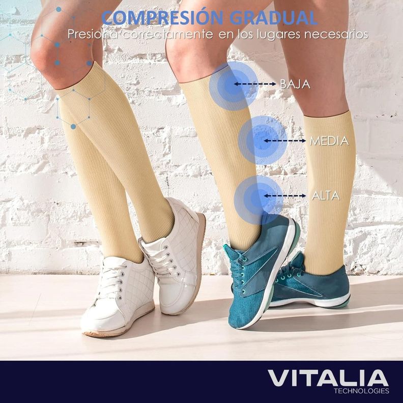 Medias Calcetines de Compresion Cobre Pack 3 Pares Vitalia-6