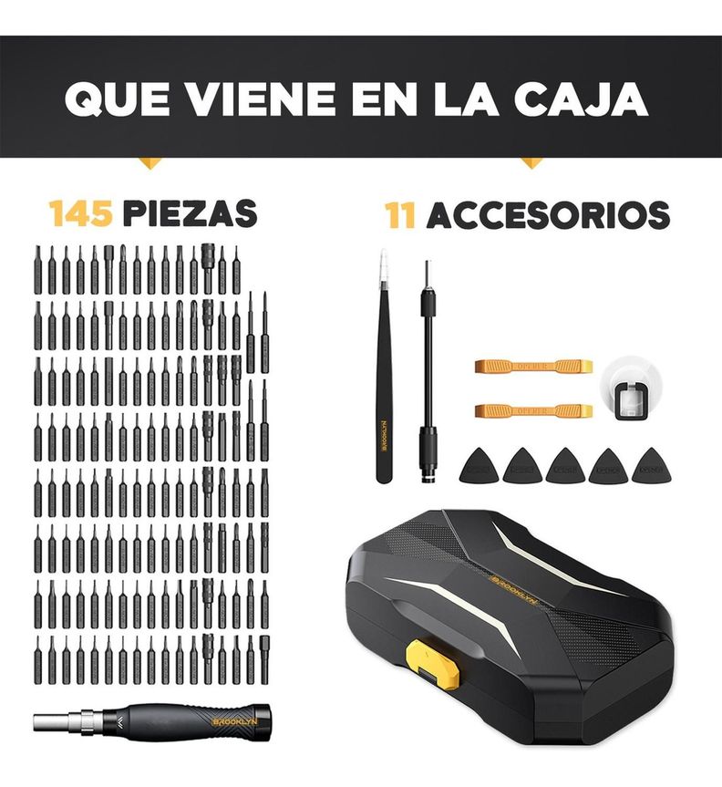 Destornillador De Precision Brooklyn Juego Set 145 Piezas-7