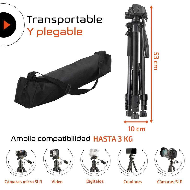 Tripode Camara Celular Tr3pod Aluminio Plegable + Control-8