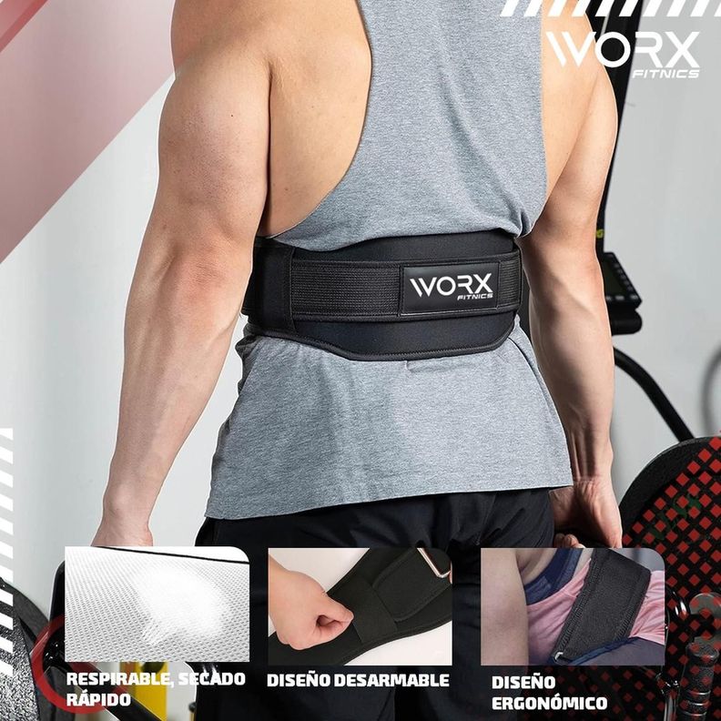 Cinturon Levantamiento Pesas Worx Ajustable Gym Gimnasio-3