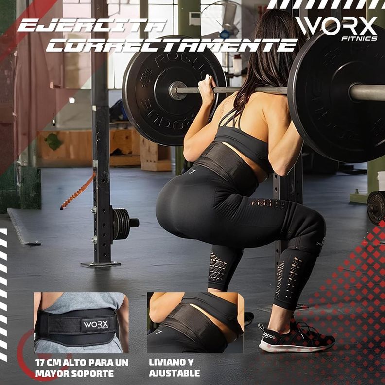 Cinturon Levantamiento Pesas Worx Ajustable Gym Gimnasio-4