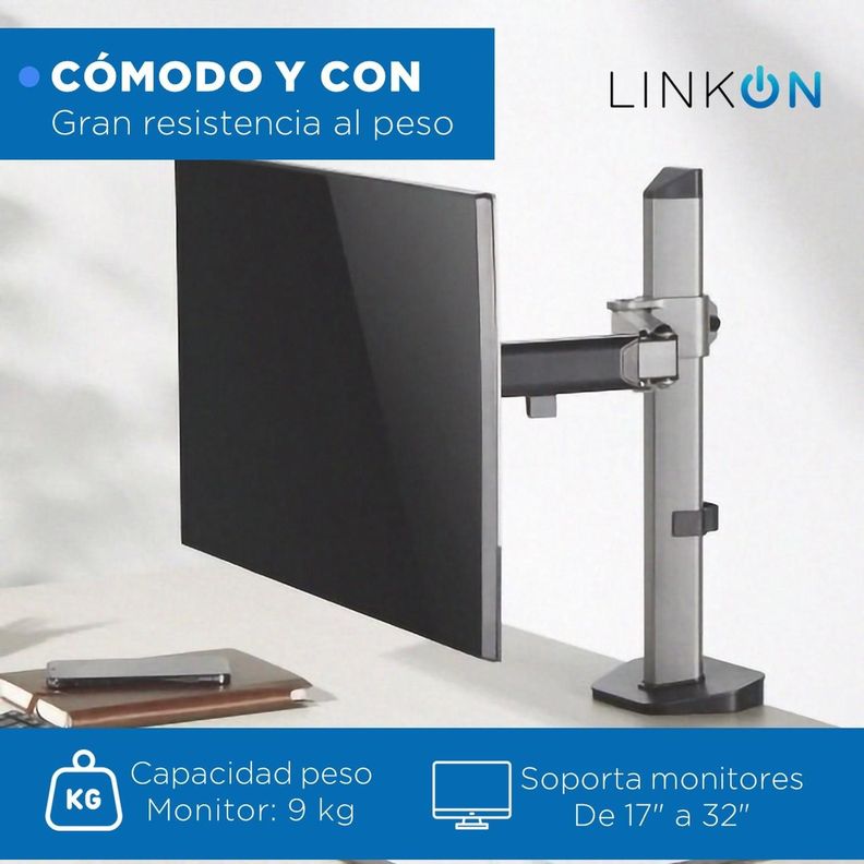 Soporte Brazo Monitor Flexible Linkon Escritorio Profesional-1