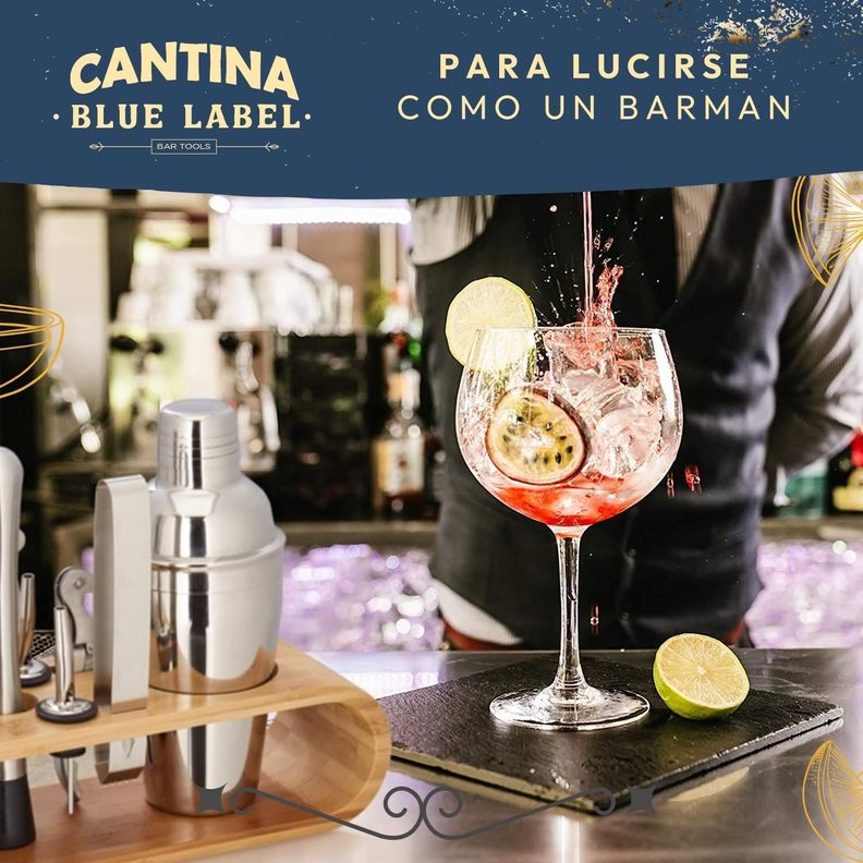Juego Coctelera Set Utensilios Bar Inoxidable 12 Pzs-2