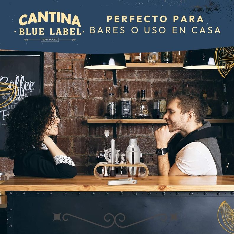 Juego Coctelera Set Utensilios Bar Inoxidable 12 Pzs-6