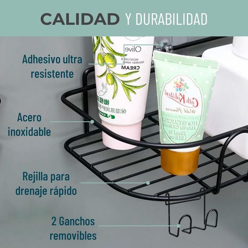 Organizador de Ducha Repisa Baño Adhesivo Set Inoxidable-1