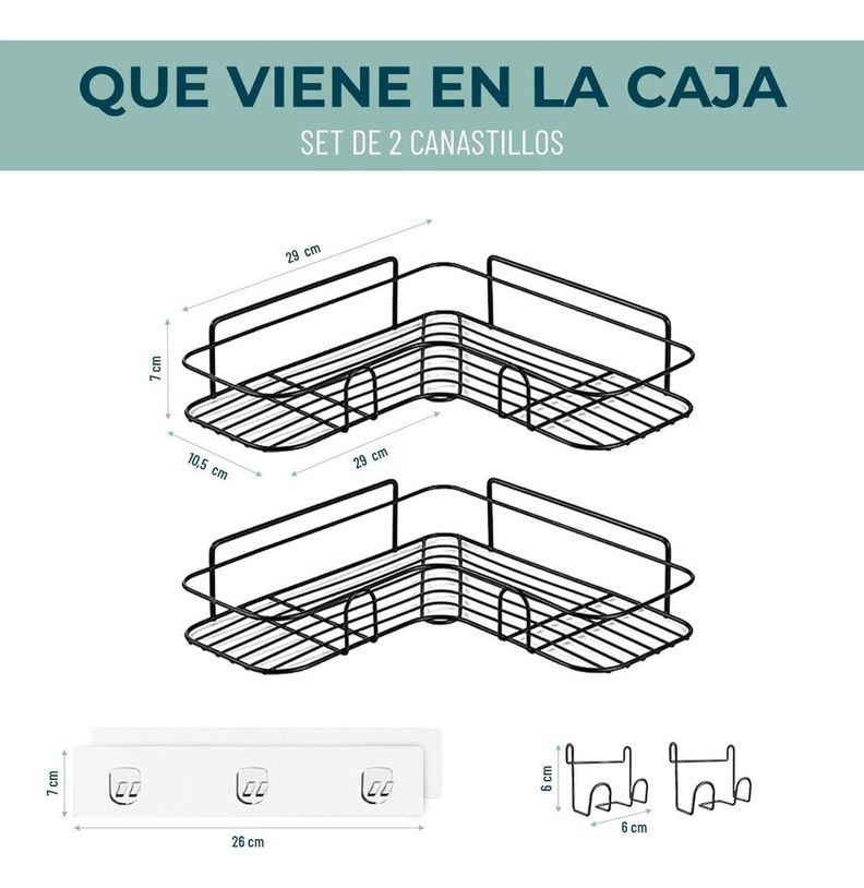 Organizador de Ducha Repisa Baño Adhesivo Set Inoxidable-4