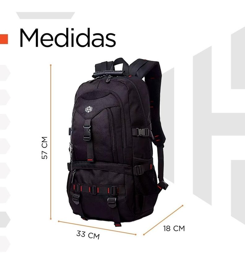Mochila Notebook Outdoor Hardley Impermeable Nylon Balistico-5