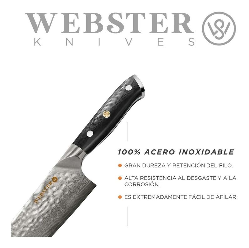 Cuchillo Acero Premium Parrillero Cocina Chef Asado negro-1
