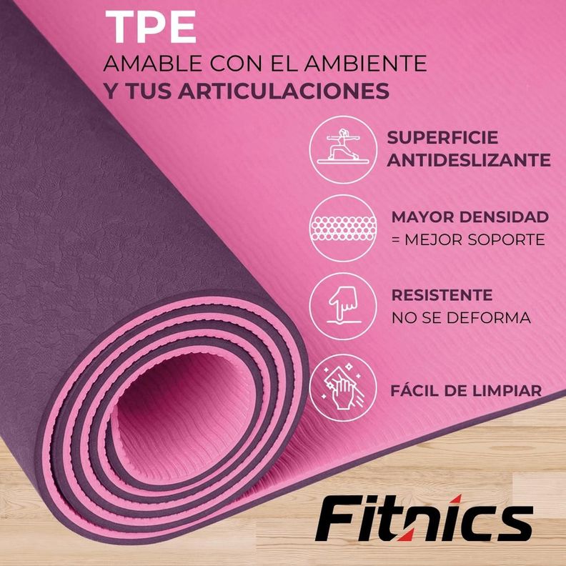 Mat Yoga Colchoneta Eco 6mm Doble Color Guías +bolso +correa-1