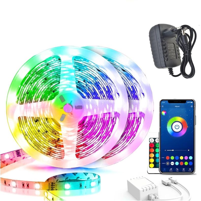 Tira Cinta Luces Led Rgb Bluetooth Maxwell 20 Metros Total-0
